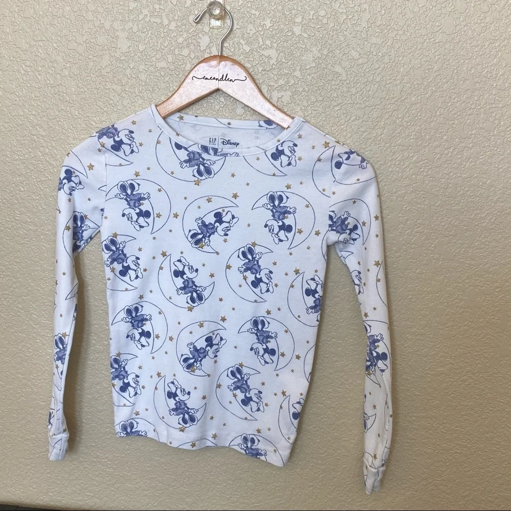 Gap Kids disney sleep shirt minnie‎ mouse white and blue 12 EUC